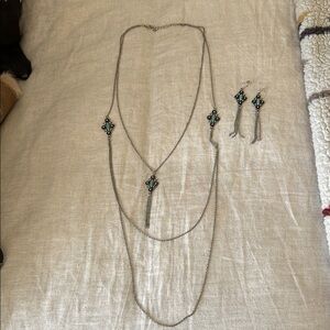 Elegant Silver and Blue Jewelry Set